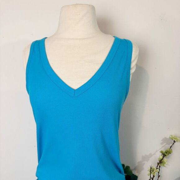 A New Day Bright Blue Ribbed Midi Dress | Medium | New with Tags - Picture 2 of 11